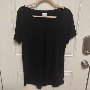 Lularoe Christy T-Shirt Black with sheer stripes